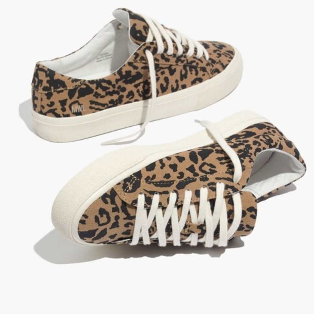 Madewell Sidewalk Sneakers Leopard Print Size 6